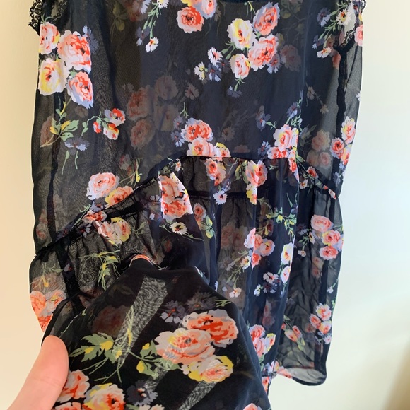 Made in Mexico floral lingerie/sheer slip XS - Picture 3 of 3
